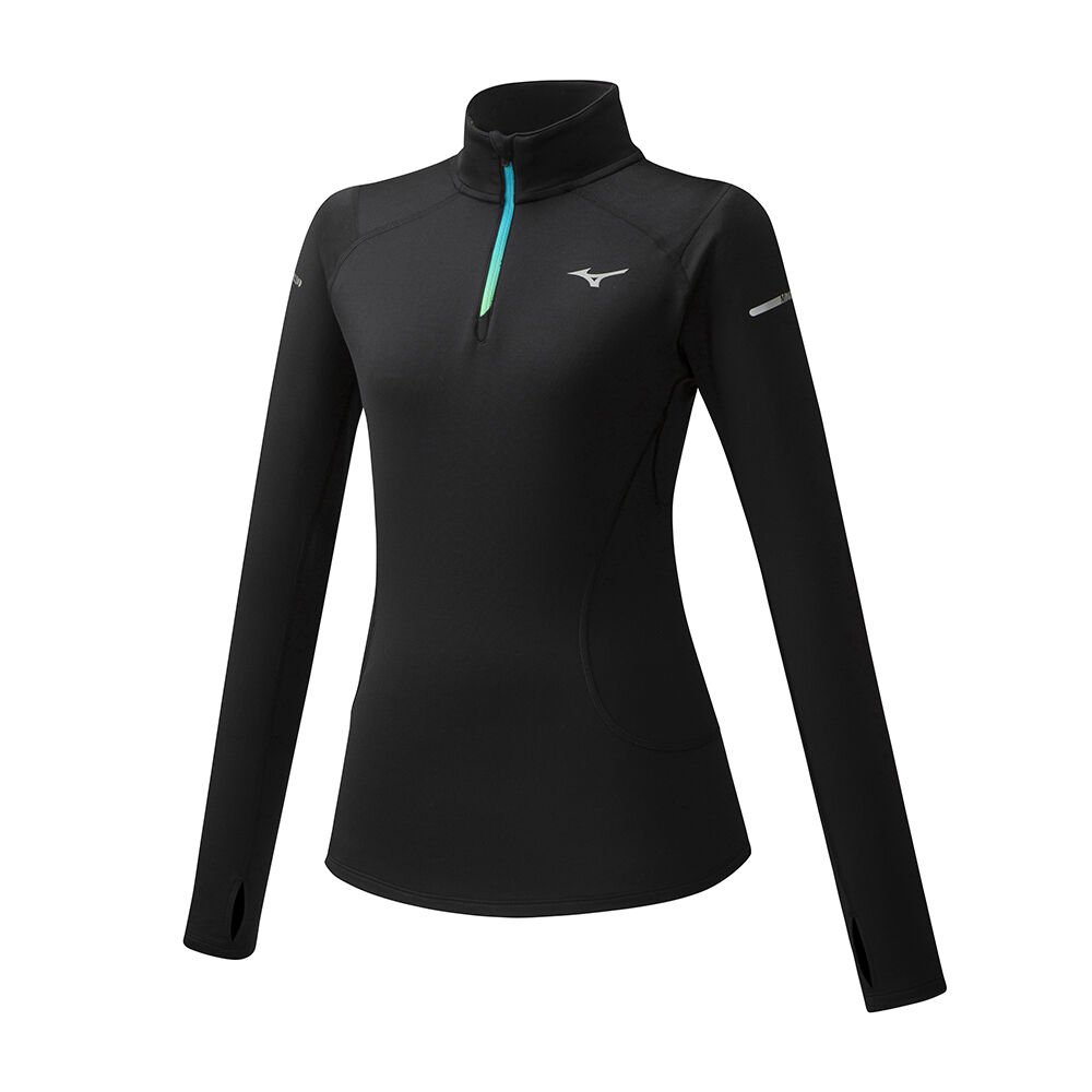 Maglie Running Mizuno Warmalite HZ Donna - Nere - 89026-UBTH